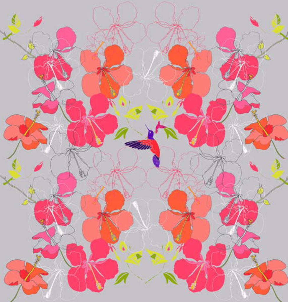 Detail of Hibiscus Repeat, 2013 by Anna Platts