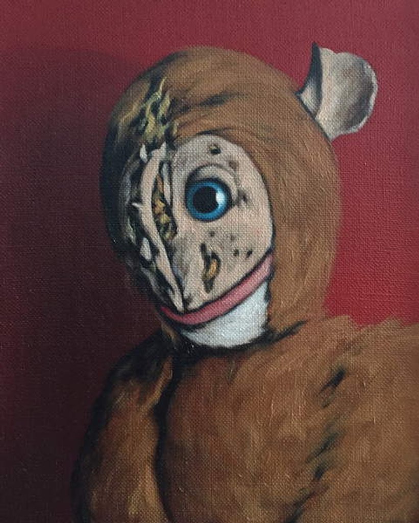 Detail of Red Monkey with Scars, 2006 by Peter Jones