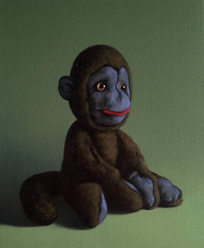 Detail of Brown Monkey on Green, 2016 by Peter Jones