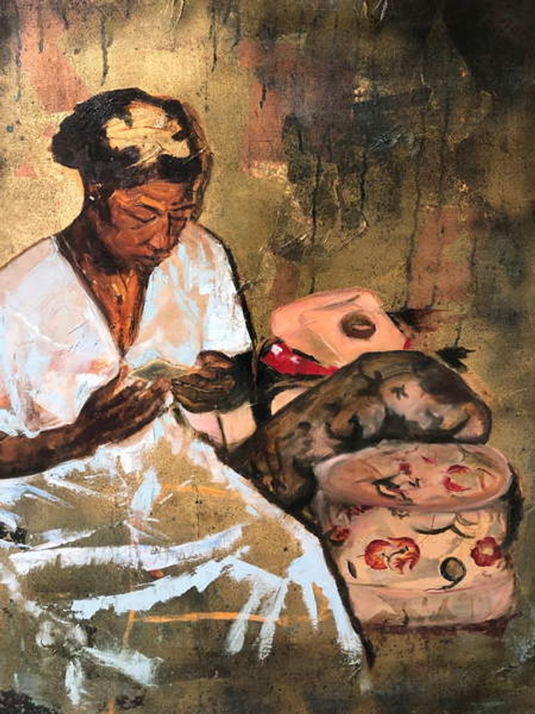 Detail of Tarnishing, 2018 by Emma Prempeh