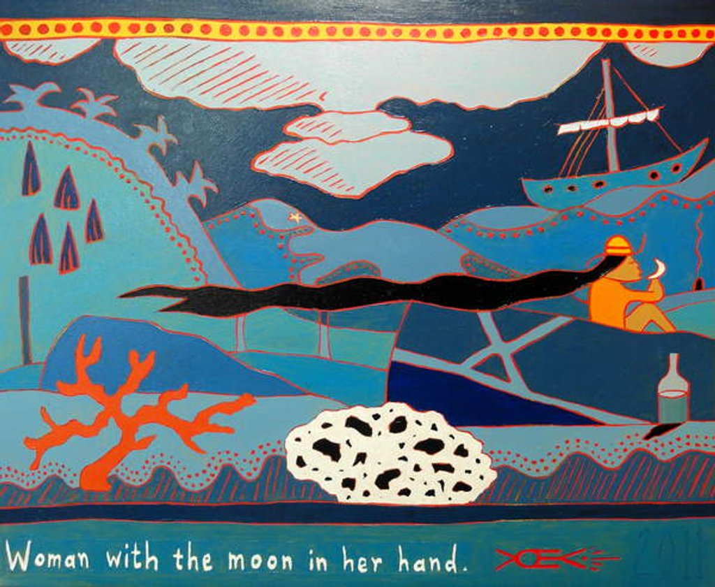 Detail of Woman with the moon in her hand, 2011 by Timothy Nathan Joel