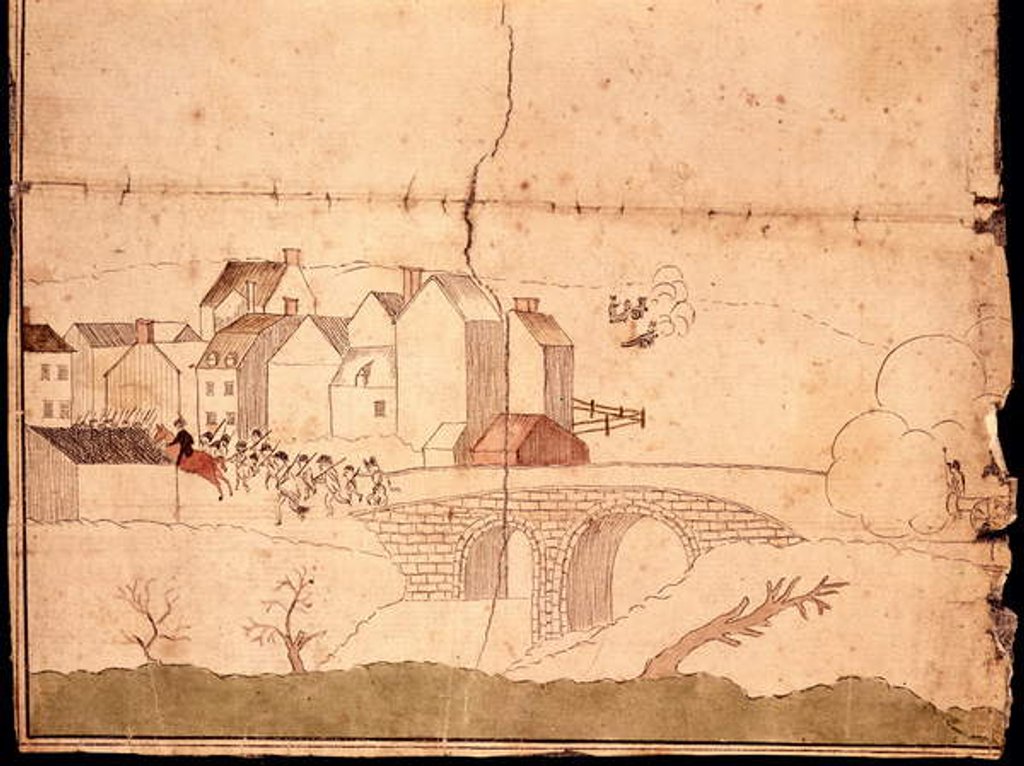 Detail of The Battle of Lexington and Concord by American School