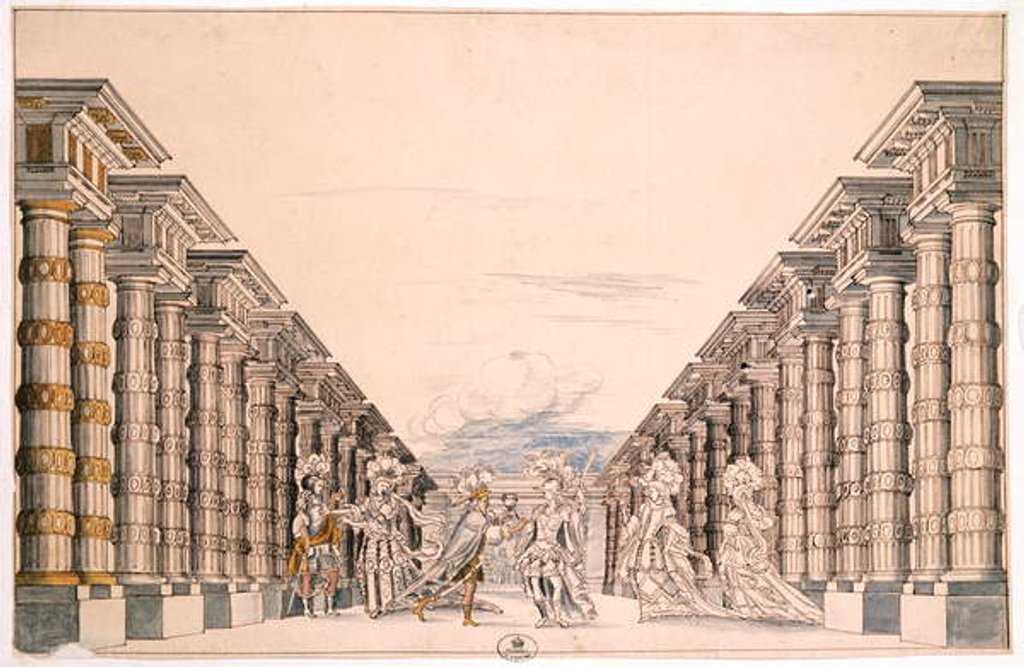 Detail of Set design for an unidentified play by French School