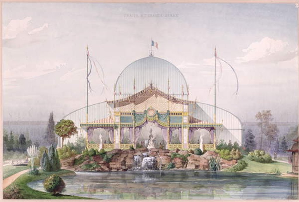 Detail of Tent and Big Glasshouse in the Garden of the Universal Exhibition in Paris in 1867 by French School
