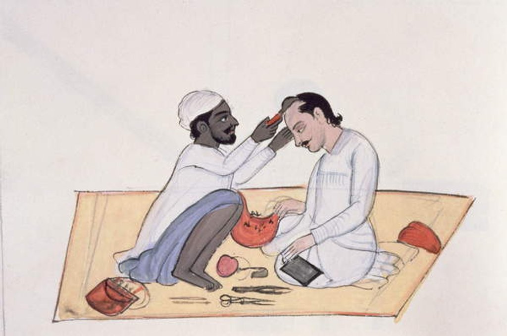 Detail of Barber, c.1890 by Punjabi School