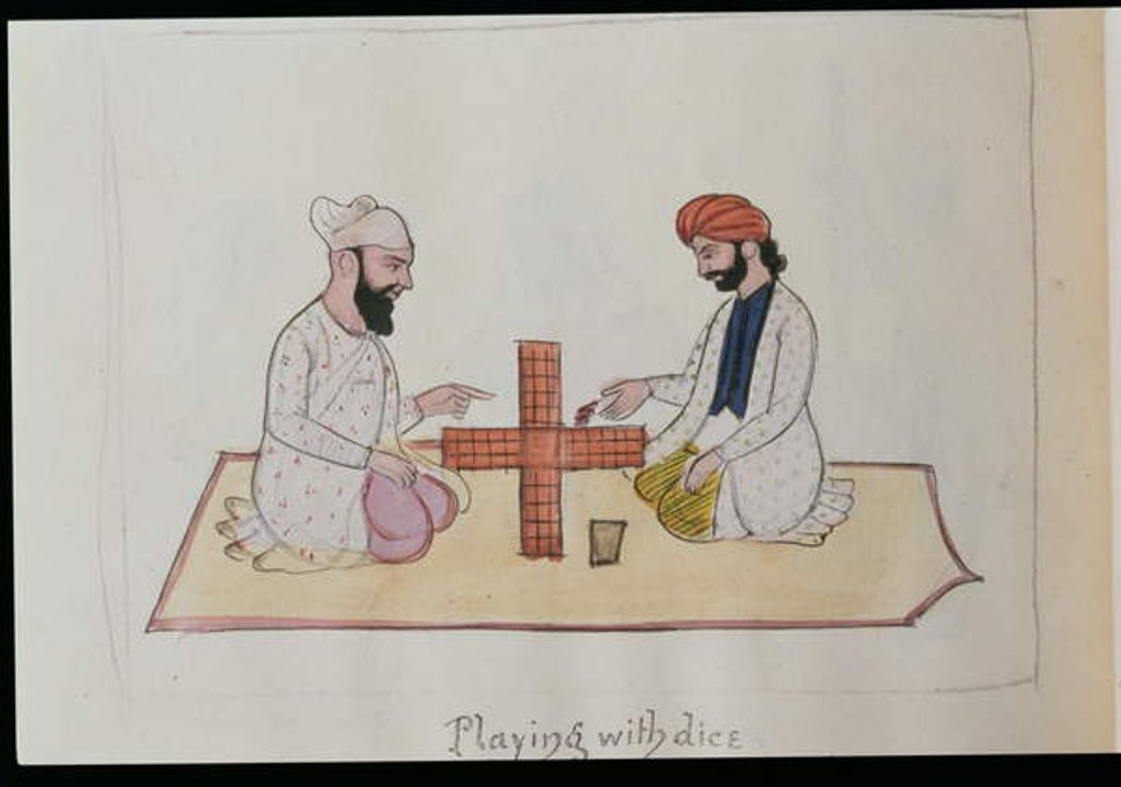 Detail of Playing Dice, c.1890 by Punjabi School