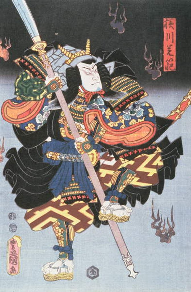 Detail of Kamezo As The Warrior Monk, in a scene from 'Sembouzakura' at the Ichimura Theatre, 1856 by Utagawa (1786-1865) Kunisada