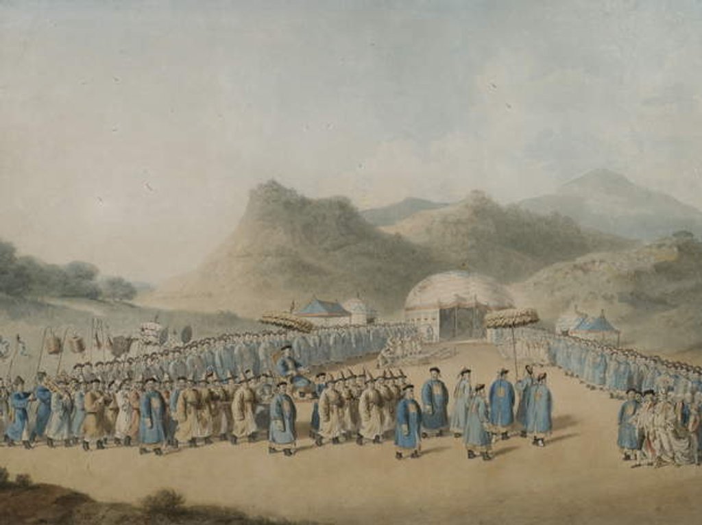 Detail of The approach of the Emperor of China to his tent in Tartary to receive the British Ambassador, 1799 by William Alexander
