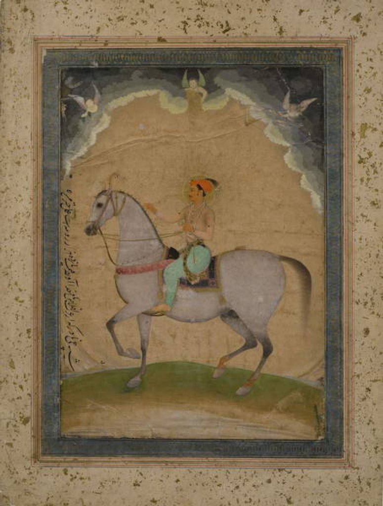 Detail of An equestrian portrait of Prince Dara Shikoh as a young man, 1640 by Chitarman Chitarman