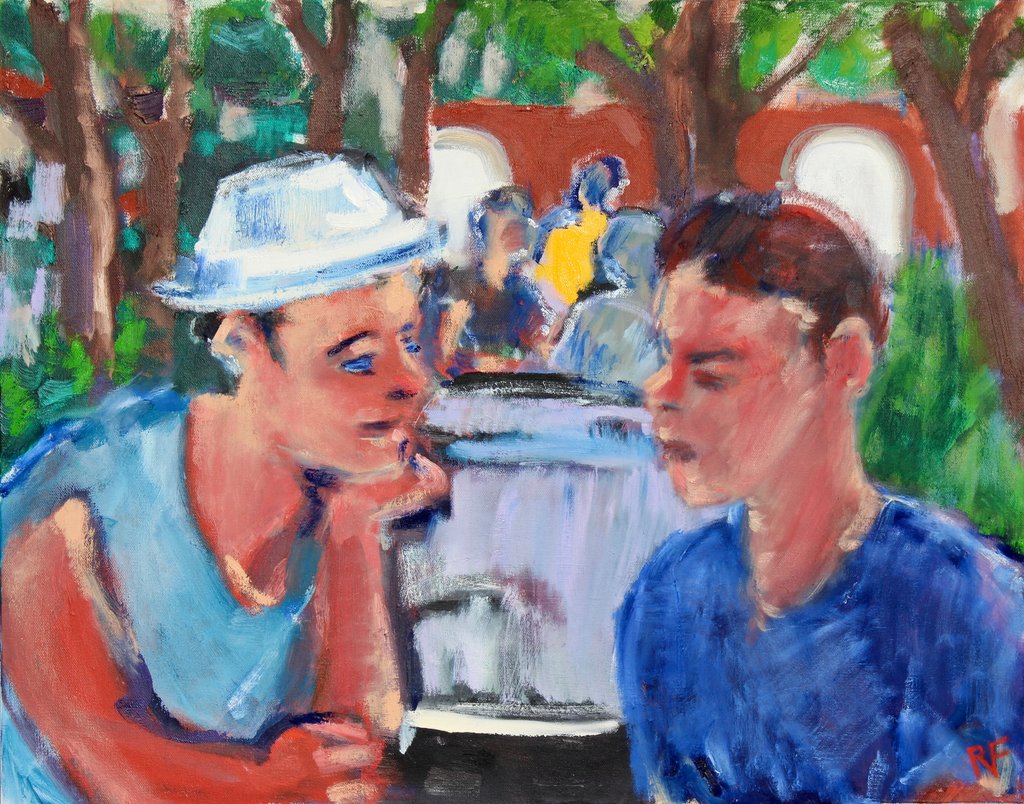 Detail of Conversation in the Park, 2019 by Richard H. Fox