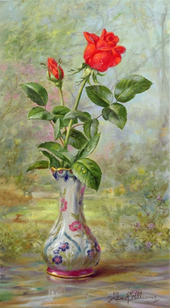 Detail of The Crimson Rose, a Messenger of Love by Albert Williams
