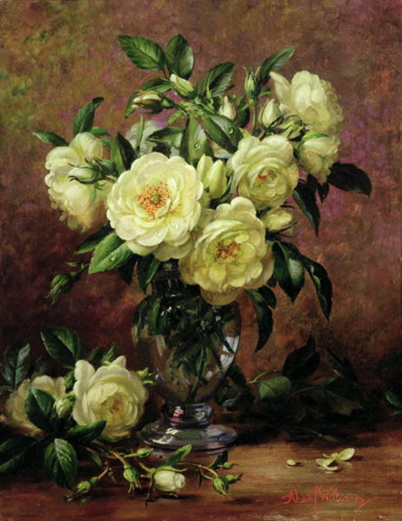 Detail of White Roses, A Gift from the Heart by Albert Williams