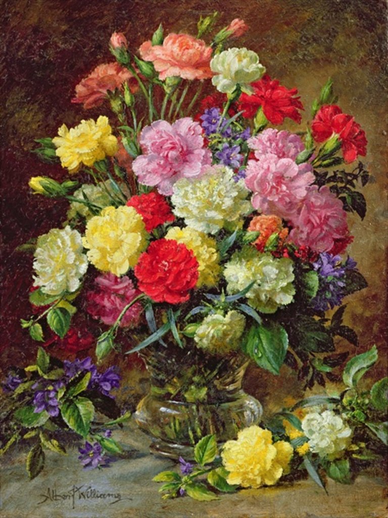 Detail of Carnations of Radiant Colours by Albert Williams