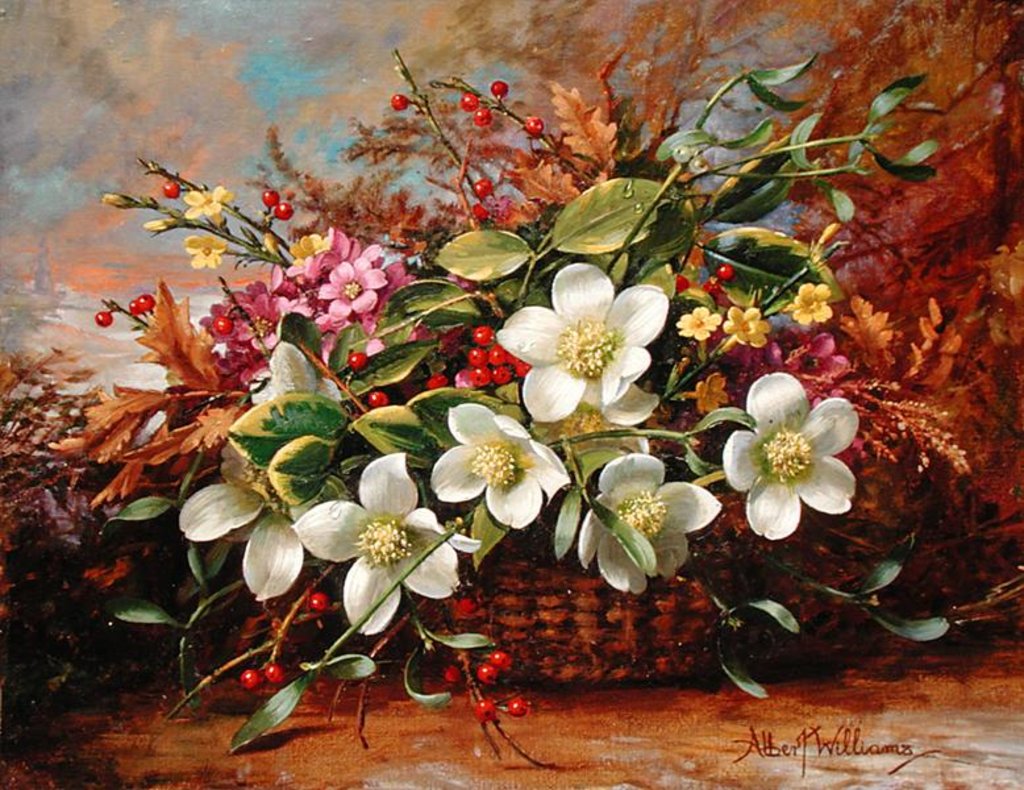 Detail of Winter Flora in a Woodland Shade by Albert Williams