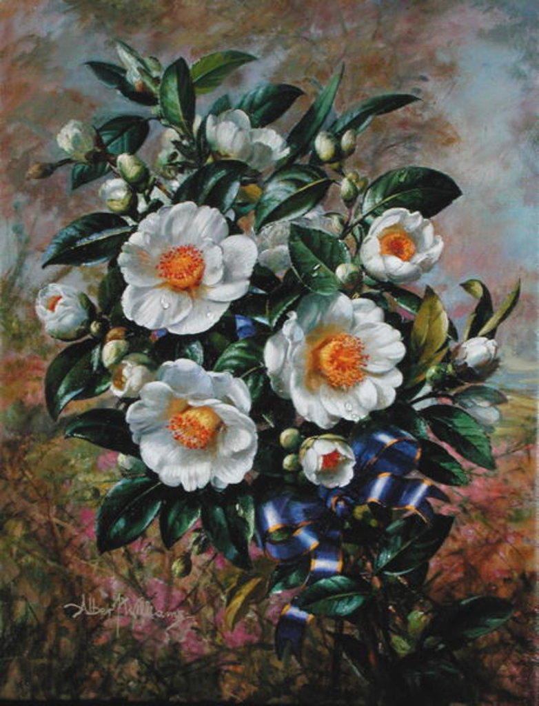 Detail of Coronation Camelia from the 'Golden Jubilee' series, 2002 by Albert Williams