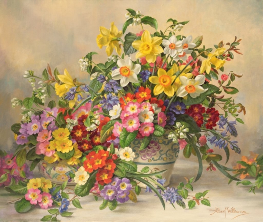 Detail of AB/296 Spring Flowers and Poole Pottery by Albert Williams