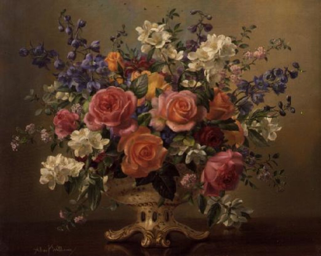 Detail of AB/297 An Arrangement of June Flowers by Albert Williams