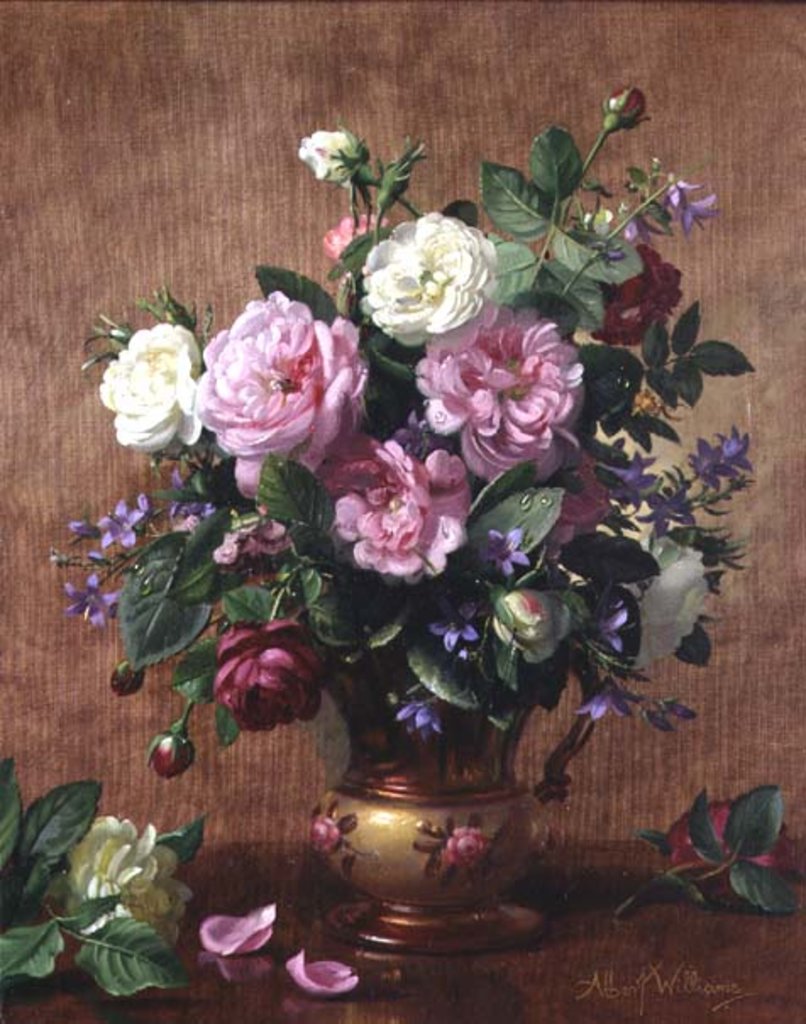 Detail of Roses in a Rose-Enamelled Vase, 1995 by Albert Williams