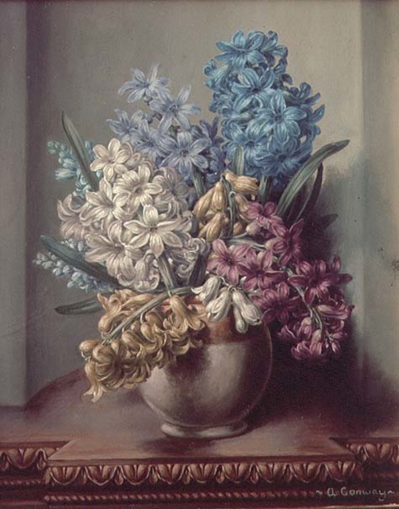 Detail of AB/313 Hyacinths in a Pottery Vase by Albert Williams