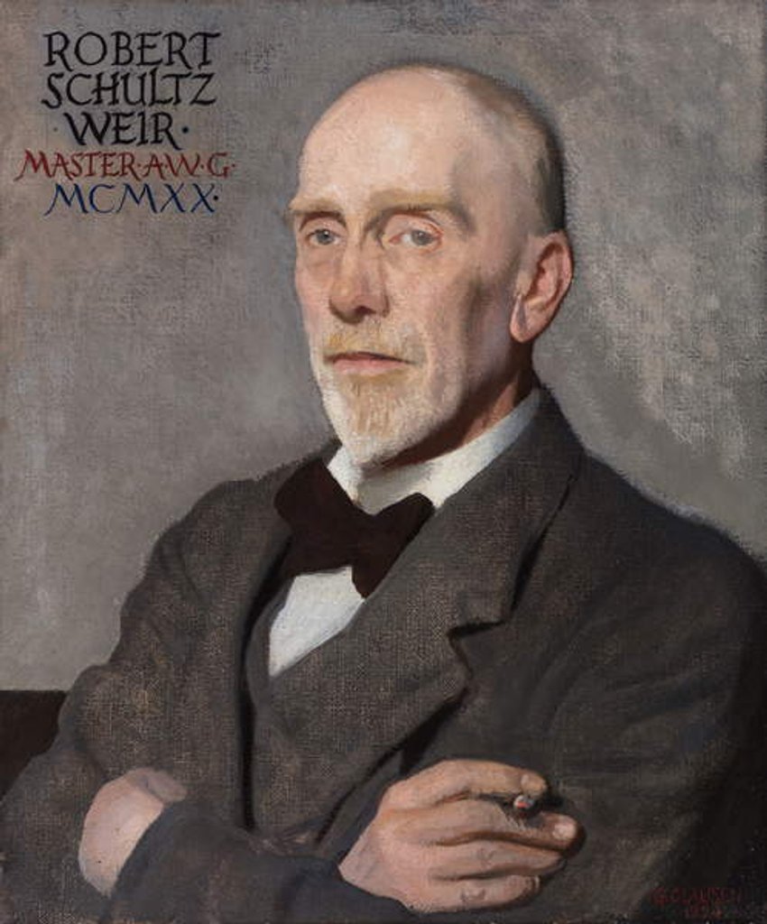 Detail of Portrait of Robert W. Schultz Weir, 1920 by George Clausen