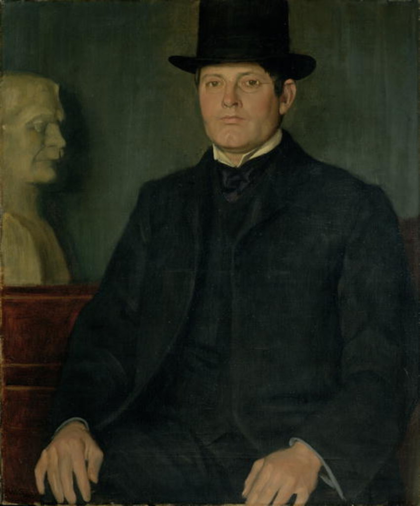 Detail of Portrait of Sir George Frampton 1905 by William Strang