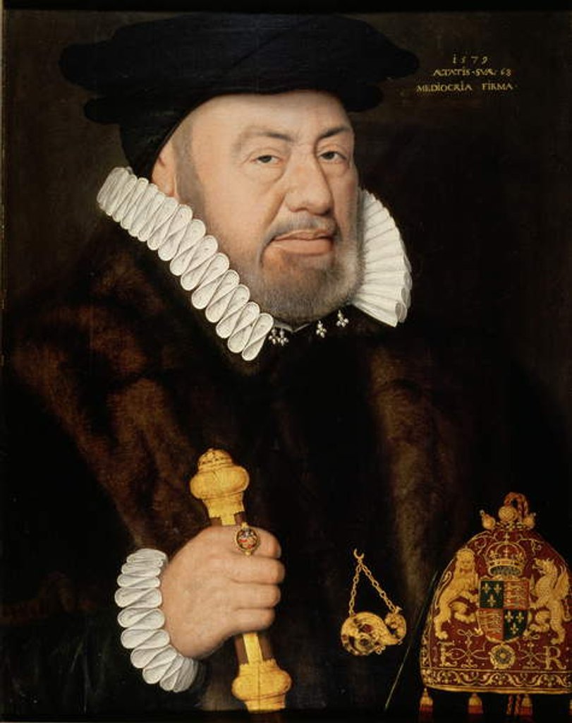 Detail of Portrait of Sir Nicholas Bacon 1579 by English School