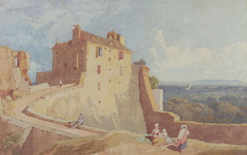Detail of Figures on the Ramparts at Domfront by John Sell Cotman