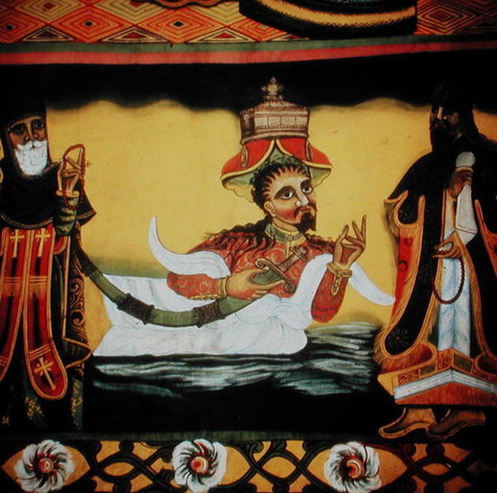 Detail of Detail from an Ethiopian fresco in a Coptic church, c.5th-7th century by Ethiopian Ethiopian