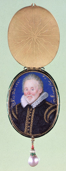 Detail of Portrait of an unknown man, c.1621 by Lawrence Hilliard