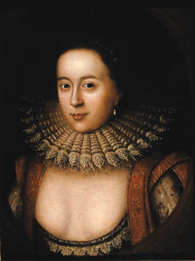 Detail of Portrait of Frances Howard Countess of Somerset, c.1615 by William Larkin