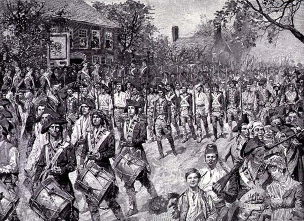 Detail of The Continental Army Marching Down the Old Bowery, New York, 25th November 1783 by Howard (after) Pyle