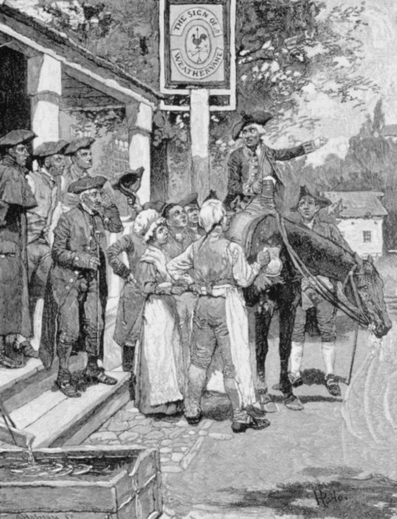 Detail of He Stops at the Sign of the Weathervane by Howard Pyle (after)