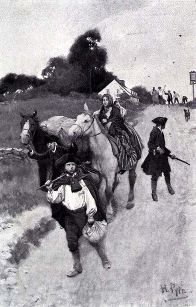 Detail of Tory Refugees on Their Way to Canada by Howard (after) Pyle