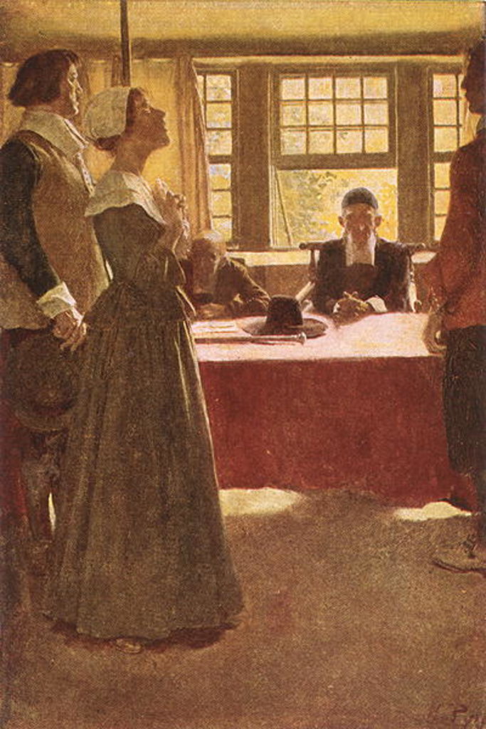 Detail of Mary Dyer Brought Before Governor Endicott by Howard (after) Pyle