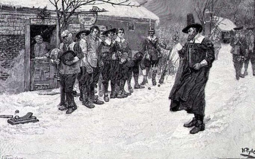 Detail of The Puritan Governor Interrupting the Christmas Sports by Howard Pyle