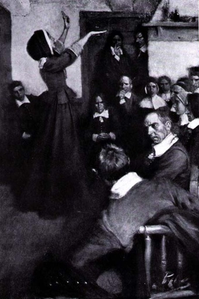 Detail of Anne Hutchinson Preaching in her House in Boston, 1637 by Howard (after) Pyle