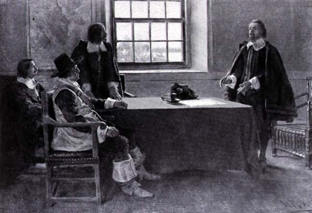 Detail of Sir William Berkeley Surrendering to the Commissioners of the Commonwealth by Howard Pyle
