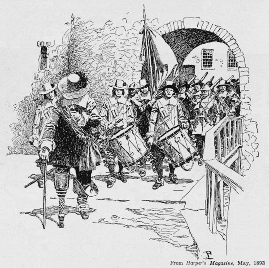 Detail of Stuyvesant Surrendering Fort Amsterdam to the English by Howard Pyle