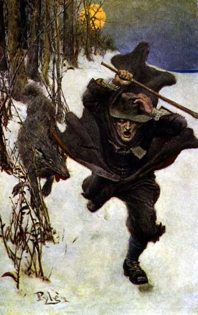 Detail of Once it Chased Doctor Wilkinson into the Very Town Itself by Howard Pyle