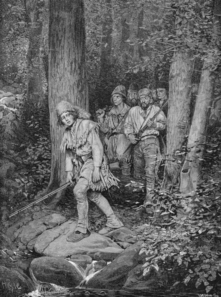 Detail of Joseph Brown Leading his Company to Nicojack, the Stronghold of the Chickamaugas by Howard (after) Pyle
