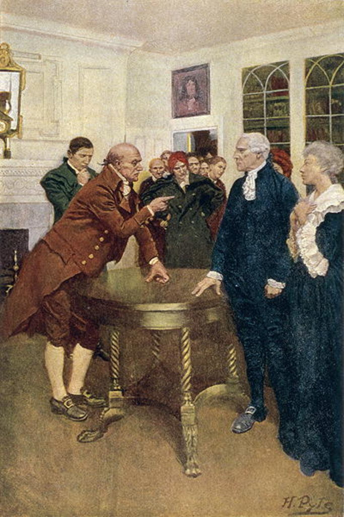 Detail of A Committee of Patriots Delivering an Ultimatum to a King's Councillor by Howard (after) Pyle