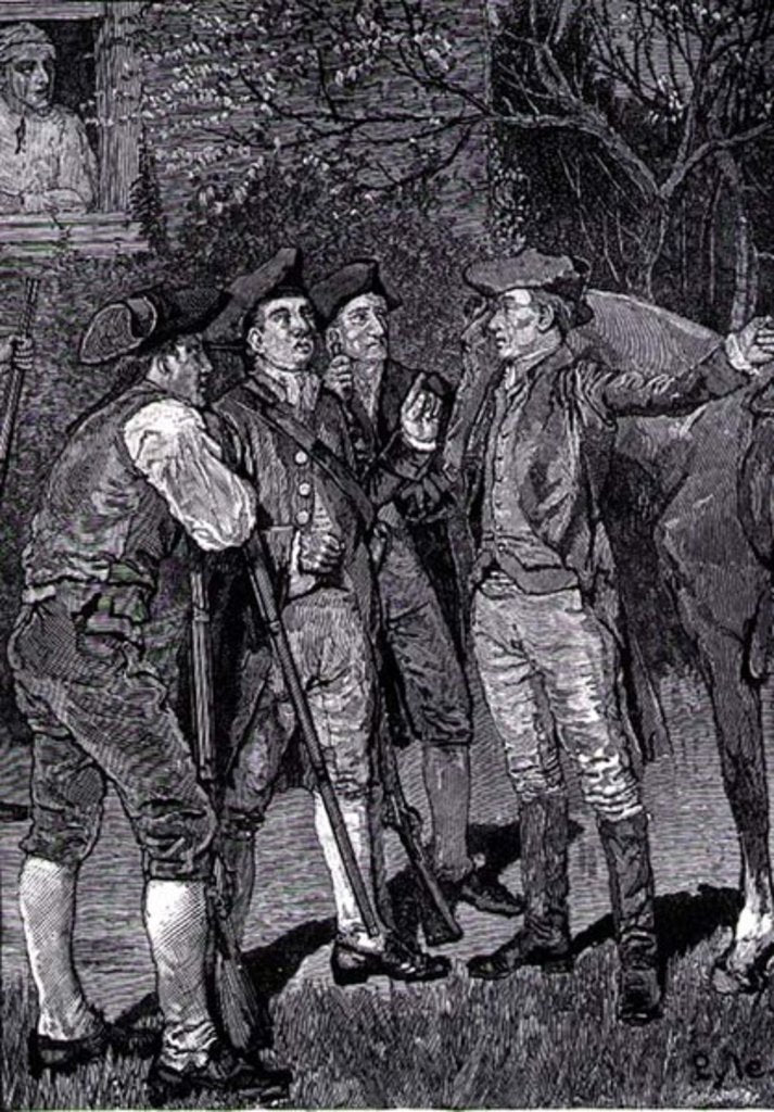 Detail of Paul Revere at Lexington, from Harper's Young People, 1889 by Howard Pyle