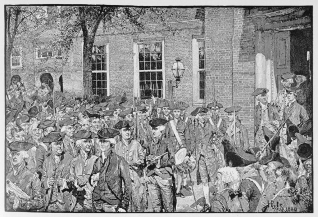 Detail of The First Public Reading of the Declaration of Independence by Howard (after) Pyle