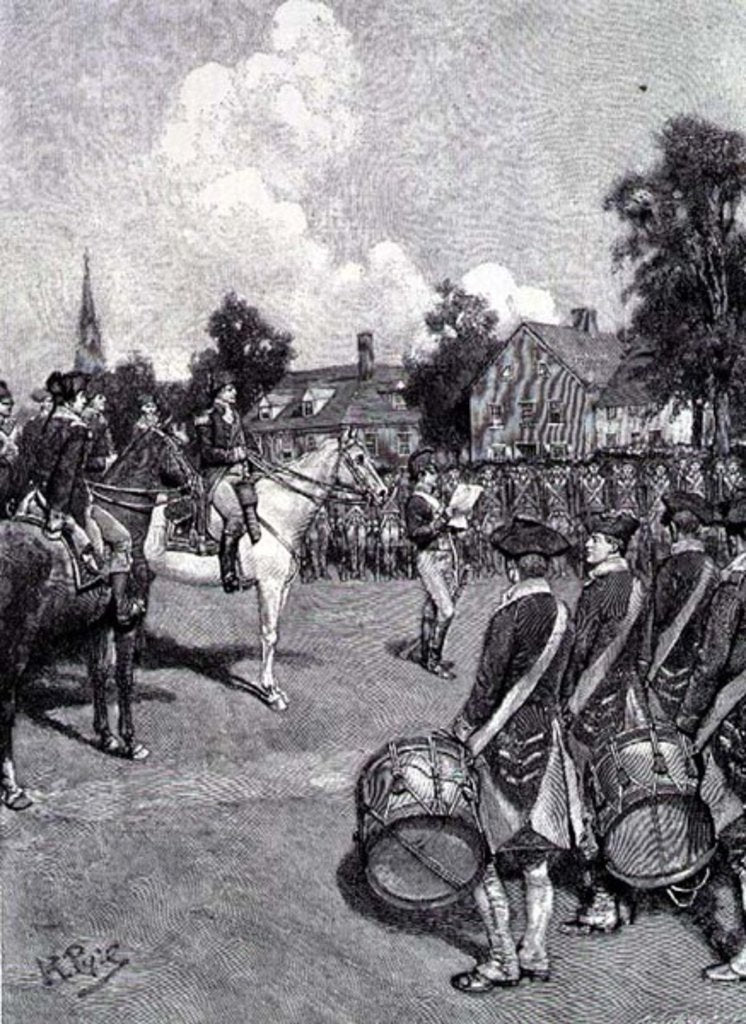 Detail of Reading the Declaration before Washington's Army, New York, July 9th, 1776 by Howard (after) Pyle