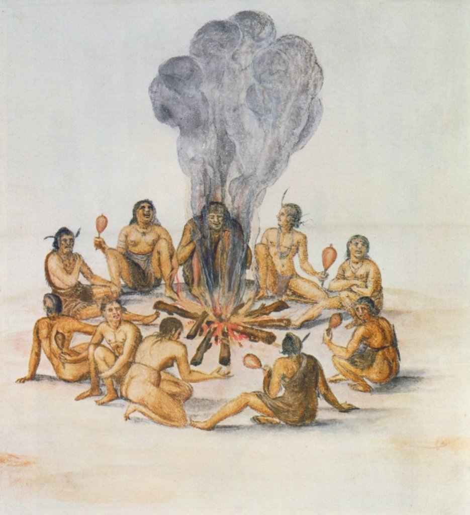 Detail of Indians round a Fire by John White