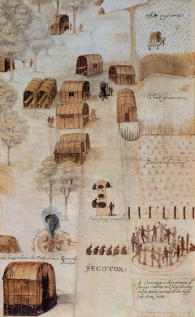 Detail of Indian Village of Secoton by John White