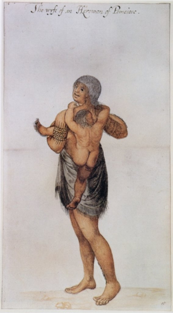 Detail of Indian Woman and Baby of Pomeiooc by John White