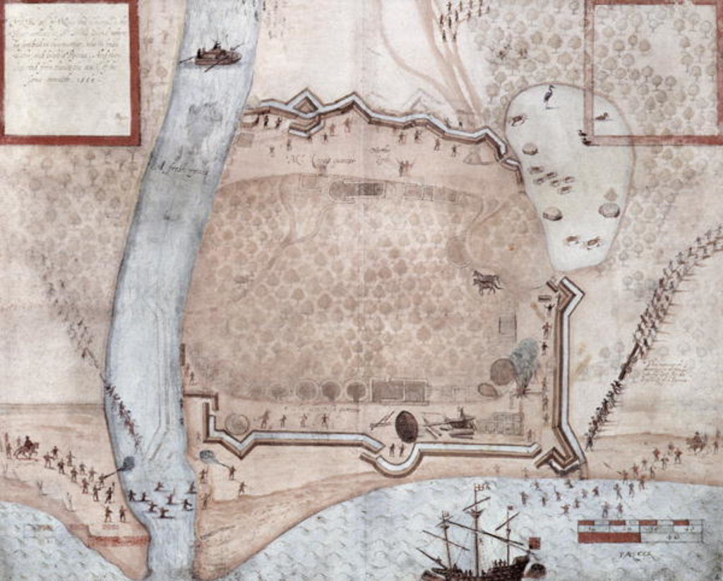 Detail of Fortified Encampment, Puerto Rico by John White