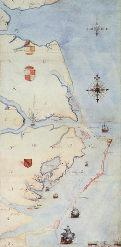Detail of Map of Raleigh's Virginia by John White