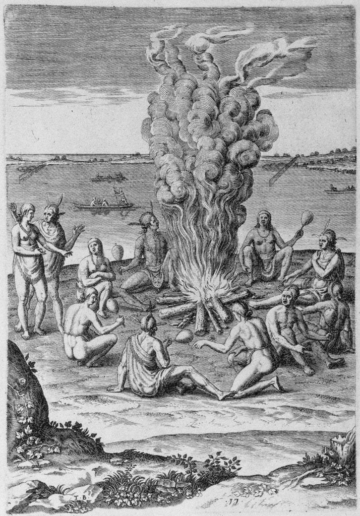 Detail of Indians around a Fire by John White